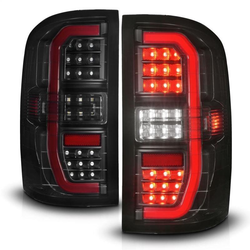 ANZO 14-18 GMC Sierra 1500 Full LED Taillights Black Housing Smoke Lens (w/C Light Bars) ANZO Tail Lights  AXOPROS