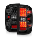 ANZO 15-19 Chevy Silverado 2500HD/3500HD (Factory Halogen Only) LED Tail Lights Black w/Clear Lens ANZO Tail Lights  AXOPROS