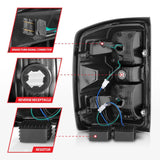 ANZO 15-19 Chevy Silverado 2500HD/3500HD (Factory Halogen Only) LED Tail Lights Black w/Clear Lens ANZO Tail Lights  AXOPROS