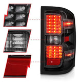 ANZO 15-19 Chevy Silverado 2500HD/3500HD (Factory Halogen Only) LED Tail Lights Black w/Clear Lens ANZO Tail Lights  AXOPROS