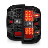 ANZO 15-19 Chevy Silverado 2500HD/3500HD (Factory Halogen Only) LED Tail Lights Black w/Clear Lens ANZO Tail Lights  AXOPROS
