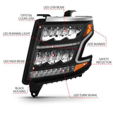 ANZO 15-20 Chevy Tahoe/Suburban LED Light Bar Style Headlights Black w/Sequential w/DRL w/Amber ANZO Headlights  AXOPROS