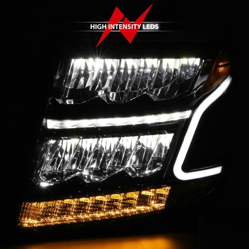 ANZO 15-20 Chevy Tahoe/Suburban LED Light Bar Style Headlights Black w/Sequential w/DRL w/Amber ANZO Headlights  AXOPROS