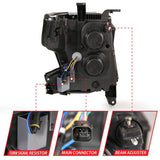 ANZO 15-20 Chevy Tahoe/Suburban LED Light Bar Style Headlights Black w/Sequential w/DRL w/Amber ANZO Headlights  AXOPROS