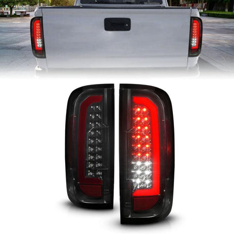 ANZO 15-21 Chevrolet Colorado Full LED Tail Lights w/ Red Lightbar Black Housing Smoke Lens ANZO Tail Lights  AXOPROS