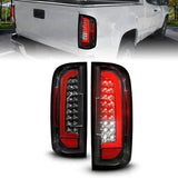 ANZO 15-21 GMC Canyon Full LED Taillights w/ Red Lightbar Black Housing/Clear Lens ANZO Tail Lights  AXOPROS