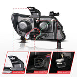 ANZO 15-22 Chevy Colorado Blk Housing Full LED DRL Projector Headlight w/ Sequential Light Bar ANZO Headlights  AXOPROS