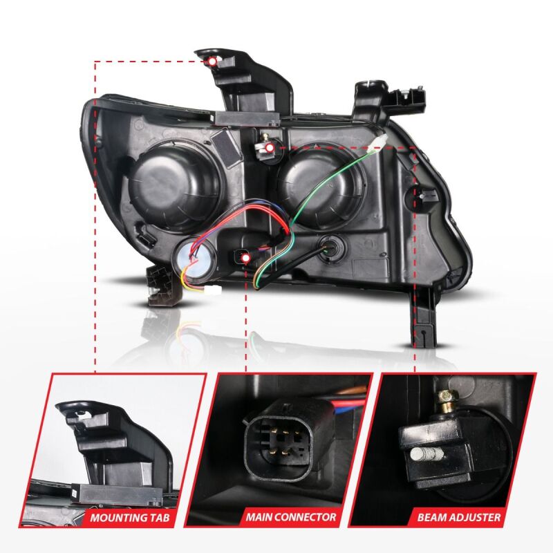 ANZO 15-22 Chevy Colorado Full LED Headlights w/ Initiation (Amber DRL) - Black ANZO Headlights  AXOPROS