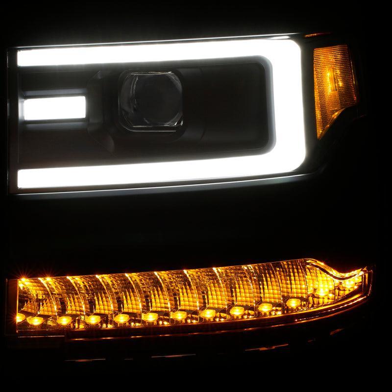 ANZO 16-17 Chevy Silverado 1500 Prjctr. Headlight Plank Styl. w/Amber (Only Work w/HID Equip. Truck) ANZO Headlights  AXOPROS