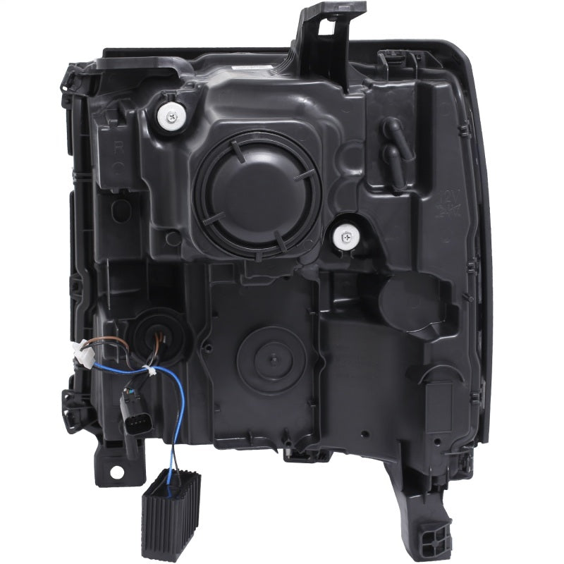 ANZO 16-17 Chevy Silverado 1500 Projector Headlights Plank Style Design Chrome w/ Amber ANZO Headlights  AXOPROS