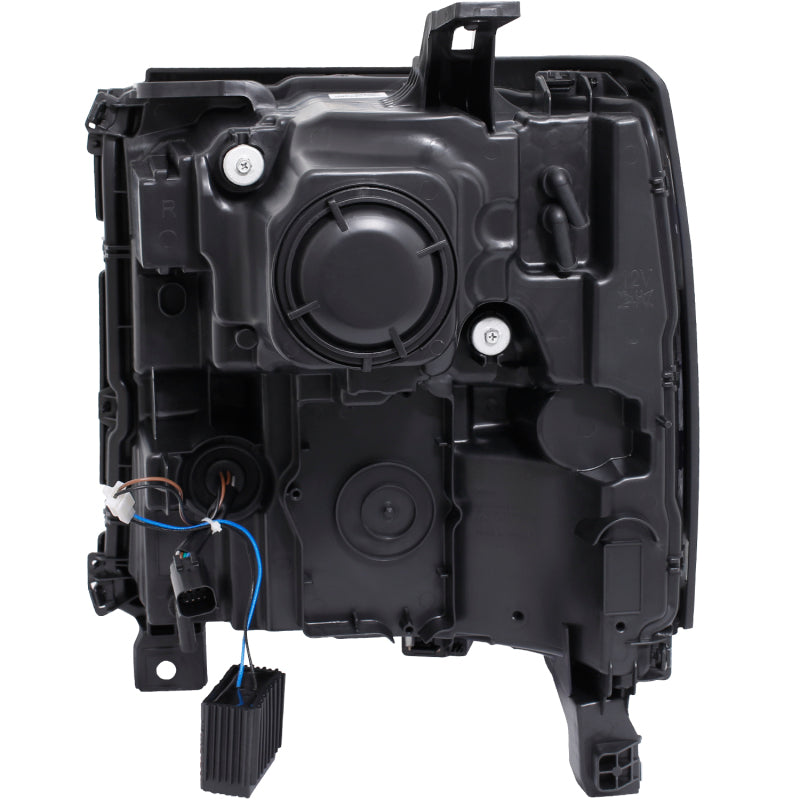 ANZO 16-17 Chevy Silverado 1500 Projector Headlights Plank Style Design Chrome w/ Amber ANZO Headlights  AXOPROS