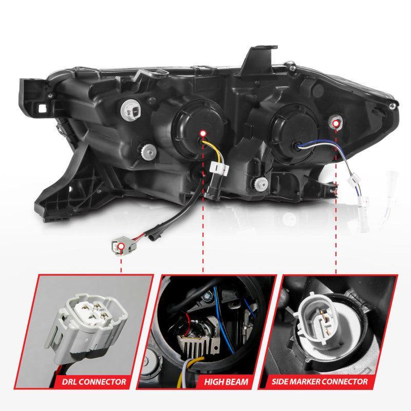 ANZO 16-22 Toyota Tacoma LED Projector Headlights w/ Light Bar Sequential Black Housing w/Initiation ANZO Headlights  AXOPROS