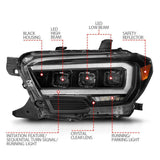 ANZO 16-22 Toyota Tacoma SR/SR5 ONLY Full LED Proj Headlights w/Light Bar Seq. Blk w/Initiation Lgt ANZO Headlights  AXOPROS