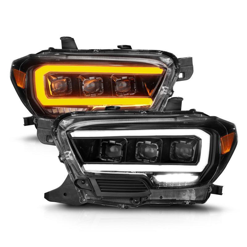 ANZO 16-22 Toyota Tacoma SR/SR5 ONLY Full LED Proj Headlights w/Light Bar Seq. Blk w/Initiation Lgt ANZO Headlights  AXOPROS