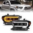 ANZO 16-22 Toyota Tacoma SR/SR5 ONLY Full LED Proj Headlights w/Light Bar Seq. Blk w/Initiation Lgt ANZO Headlights  AXOPROS