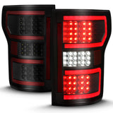 ANZO 18-19 Ford F-150 LED Taillight Black Housing Clear Lens Red Light Bar W/Sequential ANZO Tail Lights  AXOPROS
