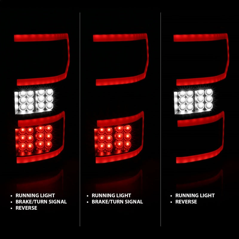 ANZO 18-19 Ford F-150 LED Taillights Black ANZO Tail Lights  AXOPROS