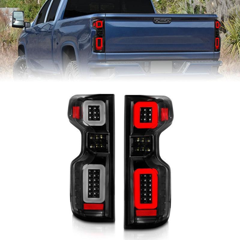Anzo 19-21 Chevy Silverado Full LED Tailights Black Housing Clear Lens G2 (w/C Light Bars) ANZO Tail Lights  AXOPROS