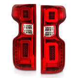 Anzo 19-21 Chevy Silverado Full LED Tailights Chrome Housing Red/Clear Lens G2 (w/C Light Bars) ANZO Tail Lights  AXOPROS