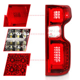 Anzo 19-21 Chevy Silverado Work Truck Full LED Tailights Chrome Housing Red Lens G2(w/C Light Bars) ANZO Tail Lights  AXOPROS