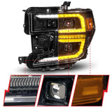 Anzo 19-21 GMC Sierra 1500 LED Projector Headlight w/Switchback+Sequential - Black ANZO Headlights  AXOPROS