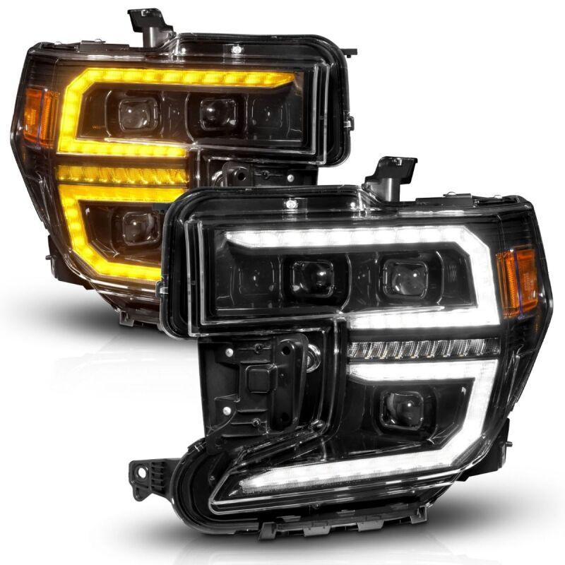 Anzo 19-21 GMC Sierra 1500 LED Projector Headlight w/Switchback+Sequential - Black ANZO Headlights  AXOPROS