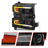 ANZO 19-22 Chevrolet Silverado 1500 LED Proj HL w/Lgt Bar SwBk Seq. Blk w/In. Light - Passenger Side ANZO Headlights  AXOPROS