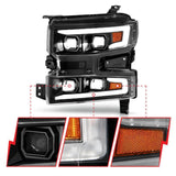 ANZO 19-22 Chevrolet Silverado 1500 LED Proj HL w/Lgt Bar SwBk Seq. Blk w/In. Light - Passenger Side ANZO Headlights  AXOPROS