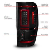 ANZO 19-22 Ford Ranger Full LED Taillights w/ Lightbar Sequential Signal Black Housing/Smoke Lens ANZO Tail Lights  AXOPROS