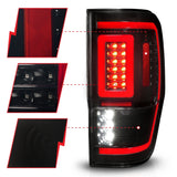 ANZO 19-22 Ford Ranger Full LED Taillights w/ Lightbar Sequential Signal Black Housing/Smoke Lens ANZO Tail Lights  AXOPROS