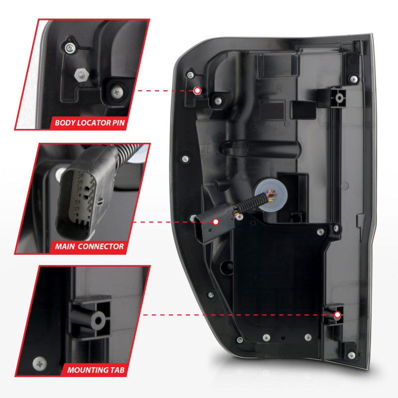 ANZO 19-22 Ford Ranger Full LED Taillights w/ Lightbar Sequential Signal Black Housing/Smoke Lens ANZO Tail Lights  AXOPROS