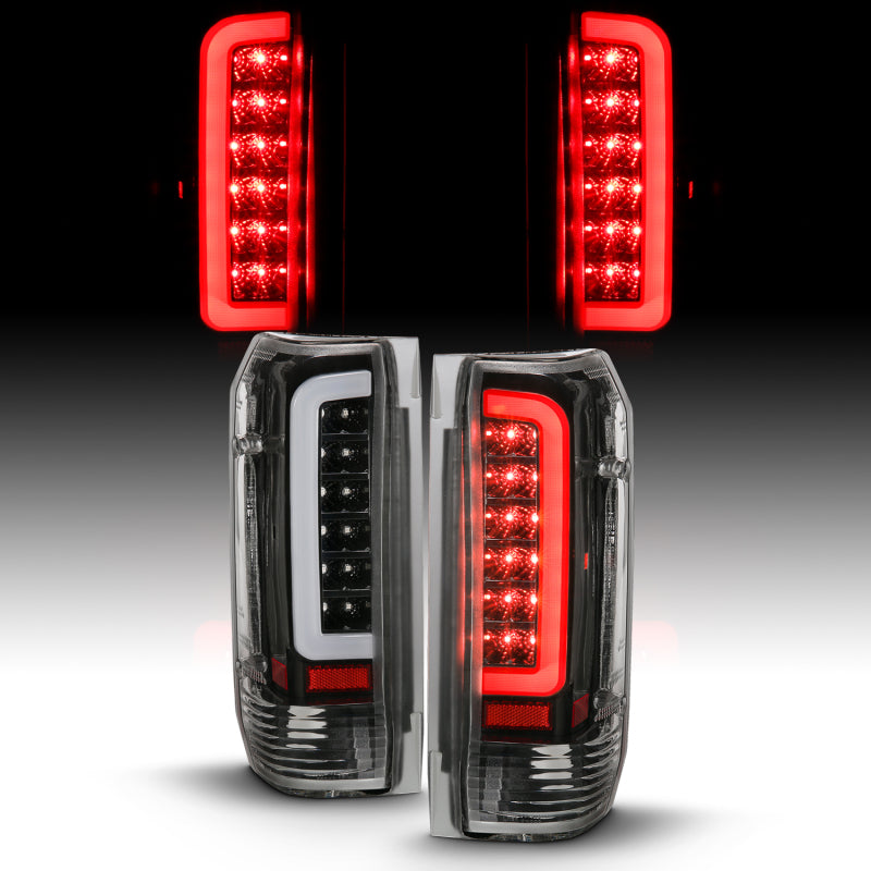 ANZO 1987-1996 Ford F-150 LED Taillights Black Housing Clear Lens (Pair) ANZO Tail Lights  AXOPROS