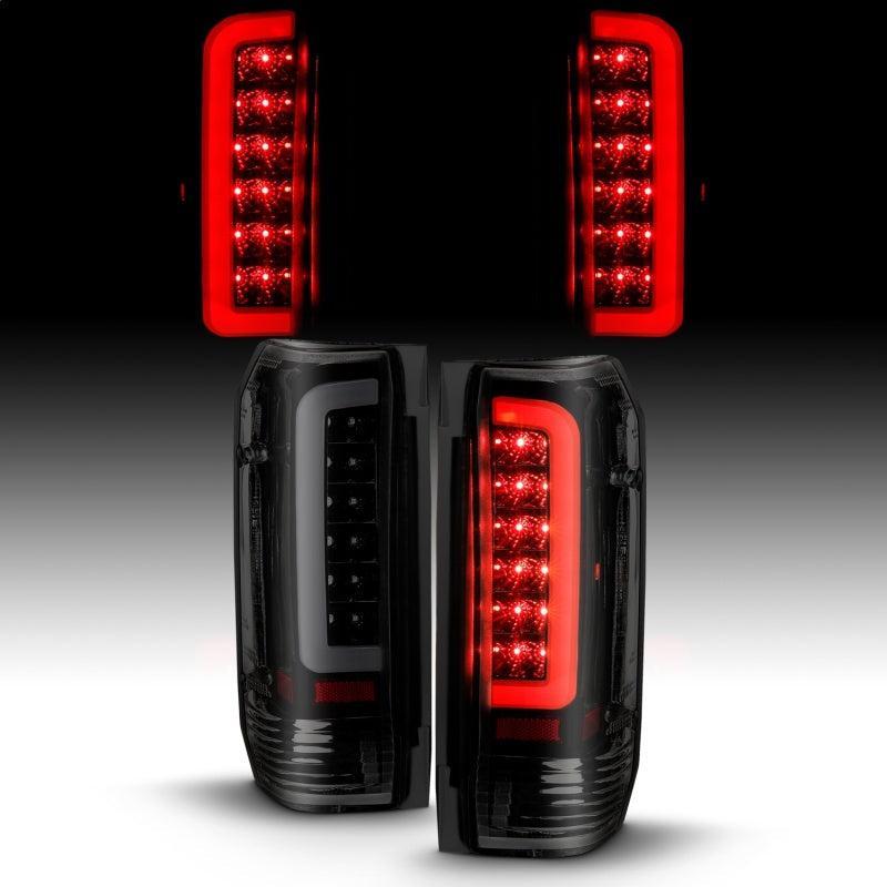 ANZO 1987-1996 Ford F-150 LED Taillights Black Housing Smoke Lens (Pair) ANZO Tail Lights  AXOPROS