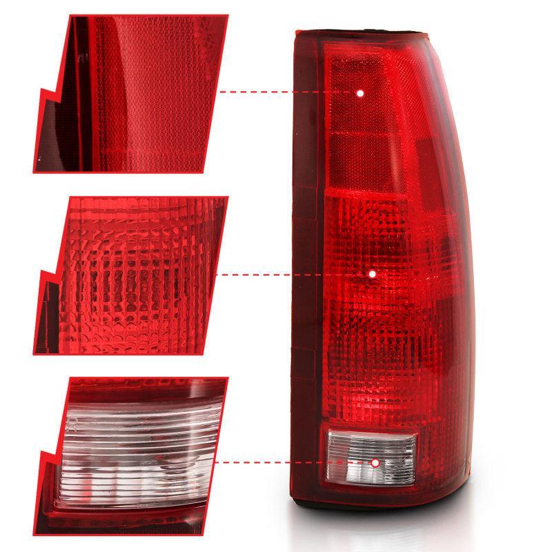 ANZO 1988-1999 Chevy C1500 Taillight Red/Clear Lens w/ Circuit Board(OE Replacement) ANZO Tail Lights  AXOPROS