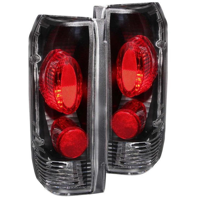 ANZO 1989-1996 Ford F-150 Taillights Black ANZO Tail Lights  AXOPROS