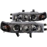 ANZO 1990-1993 Honda Accord Projector Headlights w/ Halo Black 1pc ANZO Headlights  AXOPROS