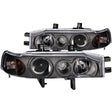 ANZO 1990-1993 Honda Accord Projector Headlights w/ Halo Black 1pc ANZO Headlights  AXOPROS