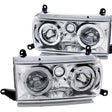 ANZO 1991-1994 Toyota Land Cruiser Crystal Headlights w/ Halo Chrome ANZO Headlights  AXOPROS