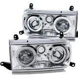 ANZO 1991-1994 Toyota Land Cruiser Crystal Headlights w/ Halo Chrome ANZO Headlights  AXOPROS