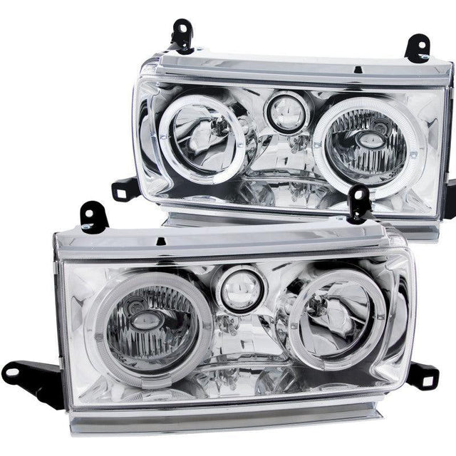 ANZO 1991-1994 Toyota Land Cruiser Crystal Headlights w/ Halo Chrome ANZO Headlights  AXOPROS