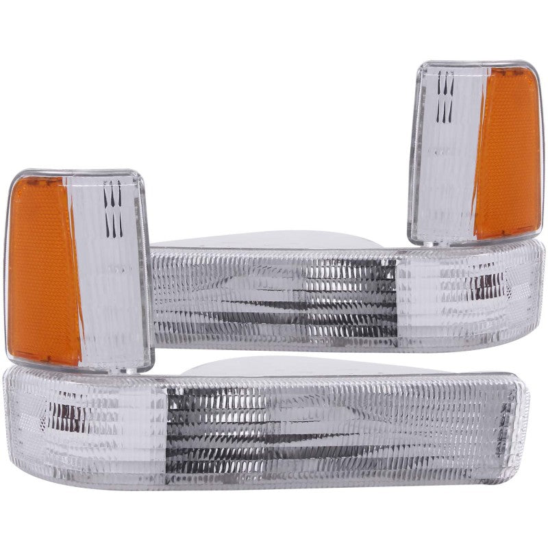 ANZO 1991-1996 Dodge Dakota Euro Parking Lights Chrome w/ Amber Reflector ANZO Lights Corner  AXOPROS