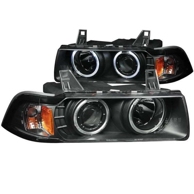 ANZO 1992-1998 BMW 3 Series E36 Projector Headlights w/ Halo Black (CCFL) G2 ANZO Headlights  AXOPROS