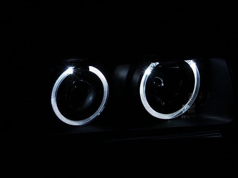 ANZO 1992-1998 BMW 3 Series E36 Projector Headlights w/ Halo Black (CCFL) G2 ANZO Headlights  AXOPROS