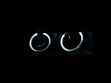 ANZO 1992-1998 BMW 3 Series E36 Projector Headlights w/ Halo Black G2 1 pc ANZO Headlights  AXOPROS