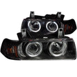 ANZO 1992-1998 BMW 3 Series E36 Projector Headlights w/ Halo Black G2 1 pc ANZO Headlights  AXOPROS