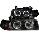 ANZO 1992-1998 BMW 3 Series E36 Projector Headlights w/ Halo Black G2 1 pc ANZO Headlights  AXOPROS
