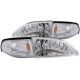 ANZO 1994-1998 Ford Mustang Crystal Headlights Chrome ANZO Headlights  AXOPROS