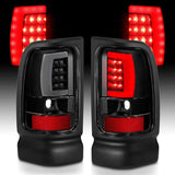 ANZO 1994-2001 Dodge Ram 1500 LED Taillights Plank Style Black w/Clear Lens ANZO Tail Lights  AXOPROS