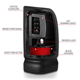 ANZO 1994-2001 Dodge Ram 1500 LED Taillights Plank Style Black w/Clear Lens ANZO Tail Lights  AXOPROS