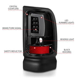 ANZO 1994-2001 Dodge Ram 1500 LED Taillights Plank Style Black w/Clear Lens ANZO Tail Lights  AXOPROS